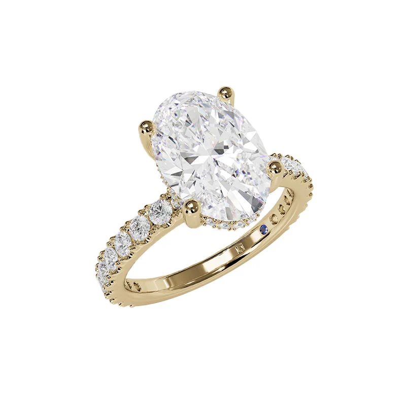 Legacy Hidden Halo Oval Diamond Engagement Setting In 14K Yellow Gold
