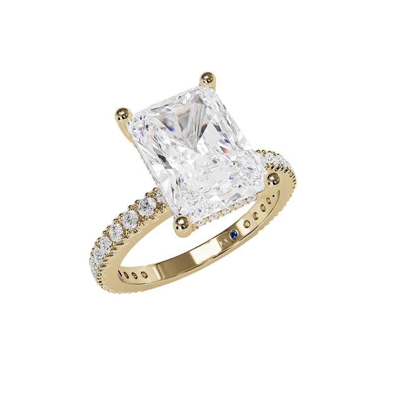 Legacy Hidden Halo Radiant Diamond Engagement Setting In 14K Yellow Gold