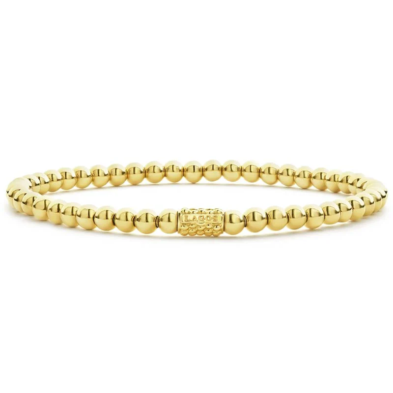 Caviar Gold 18K Gold Bead Bracelet, 4mm
