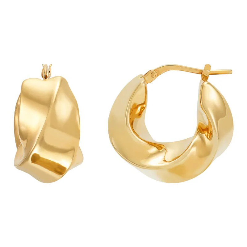 Bliss 14K Yellow Gold Twisted Higgies, 0.75"