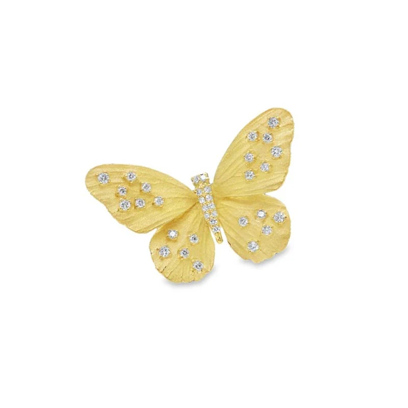Bliss Butterfly Ring in Yellow Gold