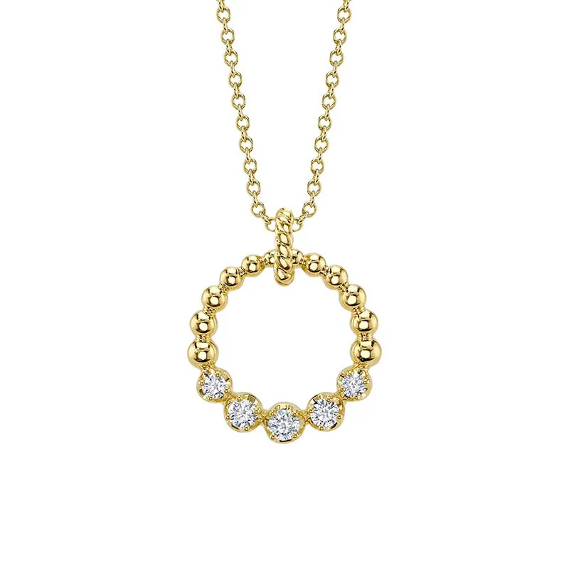 Bliss Open Circle Beaded Diamond Necklace