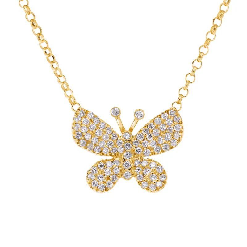 Bliss Pave Diamond Butterfly Neckalce