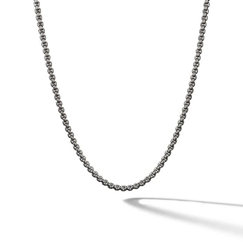 David Yurman 18" Box Chain Necklace in Grey Titanium, 2.7mm