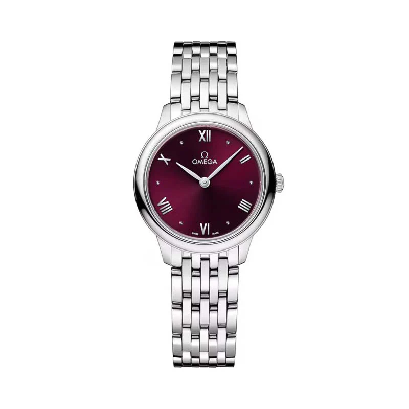 DeVille Prestige Purple Burgundy Steel Watch, 27.5mm