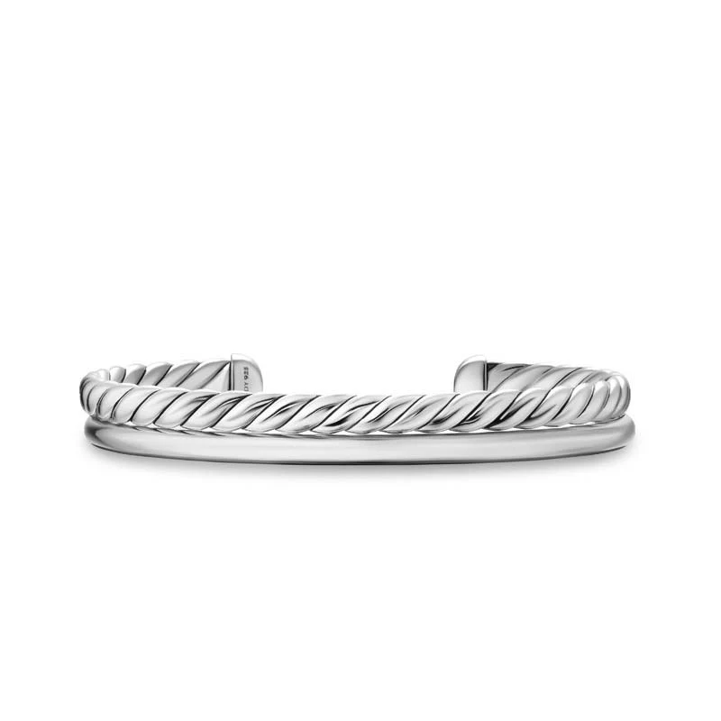DY Mercer Two Row Cuff Bracelet in Sterling Silver, 8mm