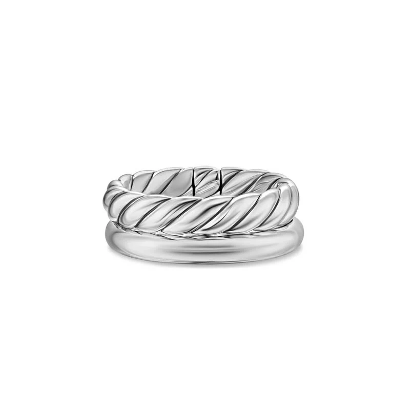 DY Mercer Two Row Ring in Sterling Silver, 8mm