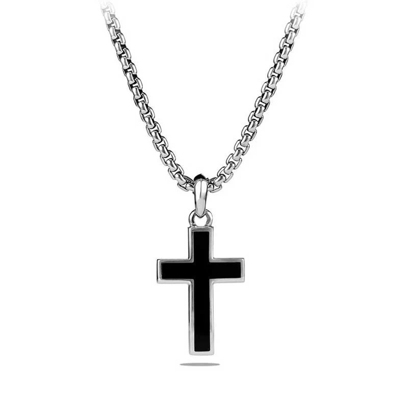 David Yurman Exotic Stone Cross with Black Onyx