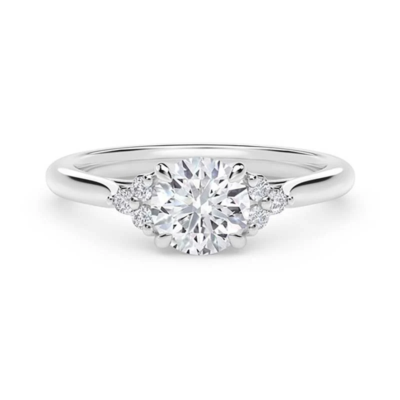 Forevermark Accents Engagement Ring with Triple Sides