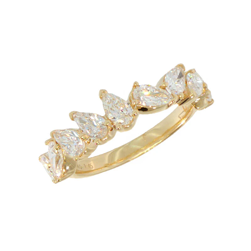Legacy 1.54 Modern Fancy Pear Diamond Band In Yellow Gold