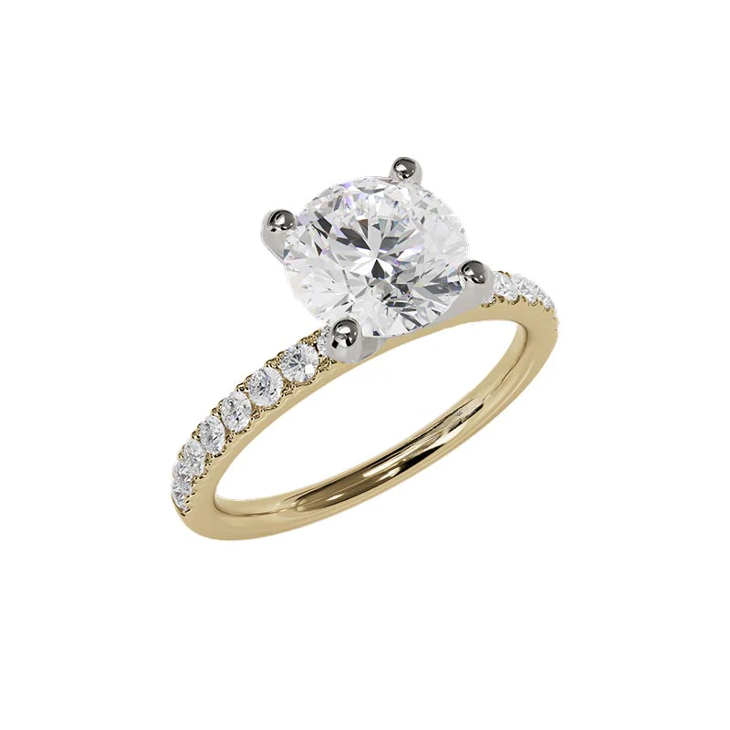 Legacy Classic Pave Round Diamond Engagement Setting In 14K Yellow Gold