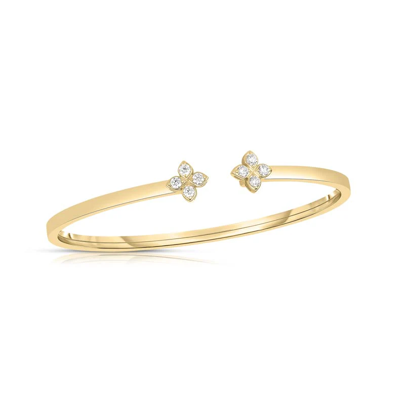 Love In Verona Diamond Flowers Cuff Bangle