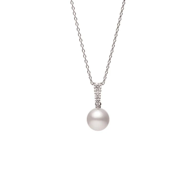 Mikimoto Morning Dew Akoya Cultured Pearl Pendant in 18K White Gold