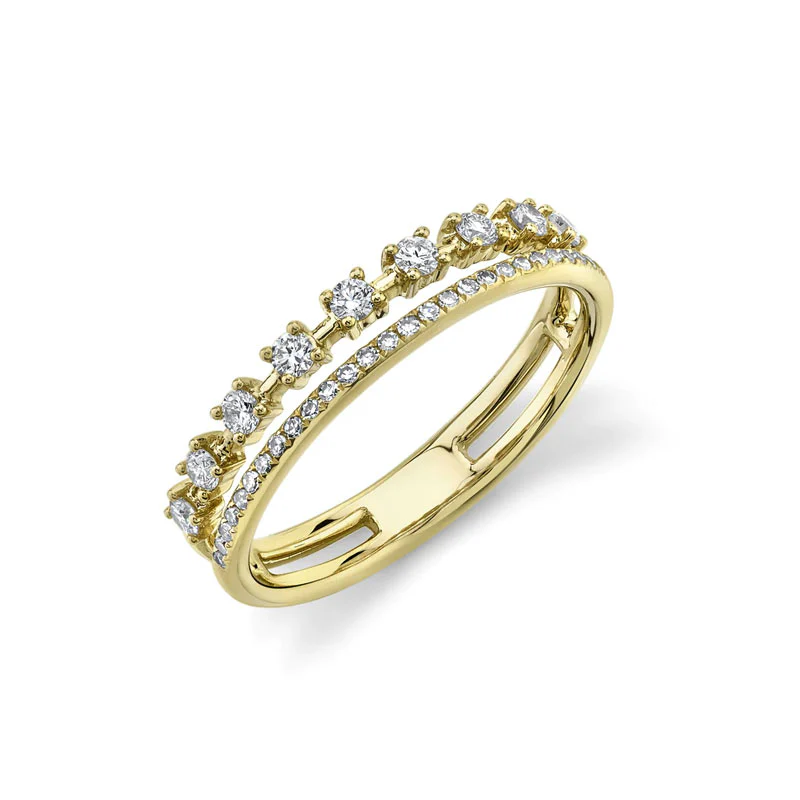 Open Two Row Diamond Band