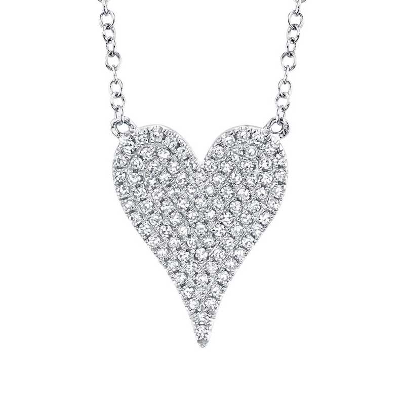 Pave Diamond Heart Necklace
