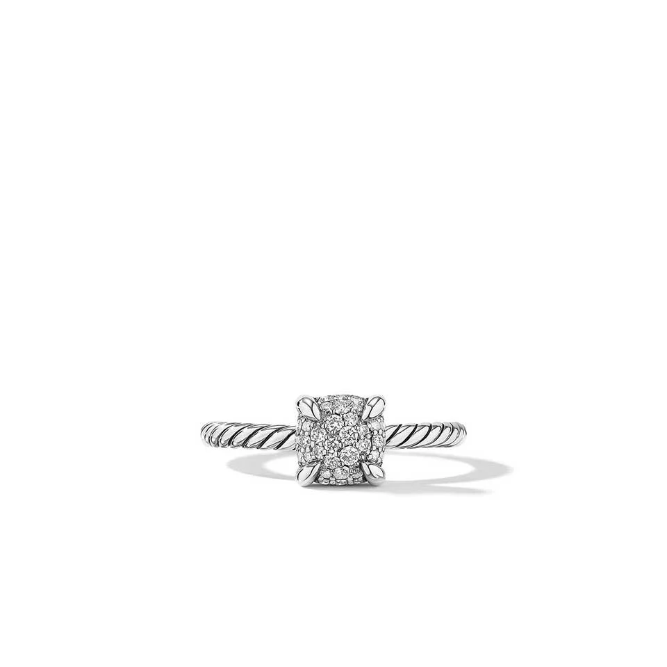 David Yurman Petite Chatelaine Ring in Sterling Silver with Pave Diamonds