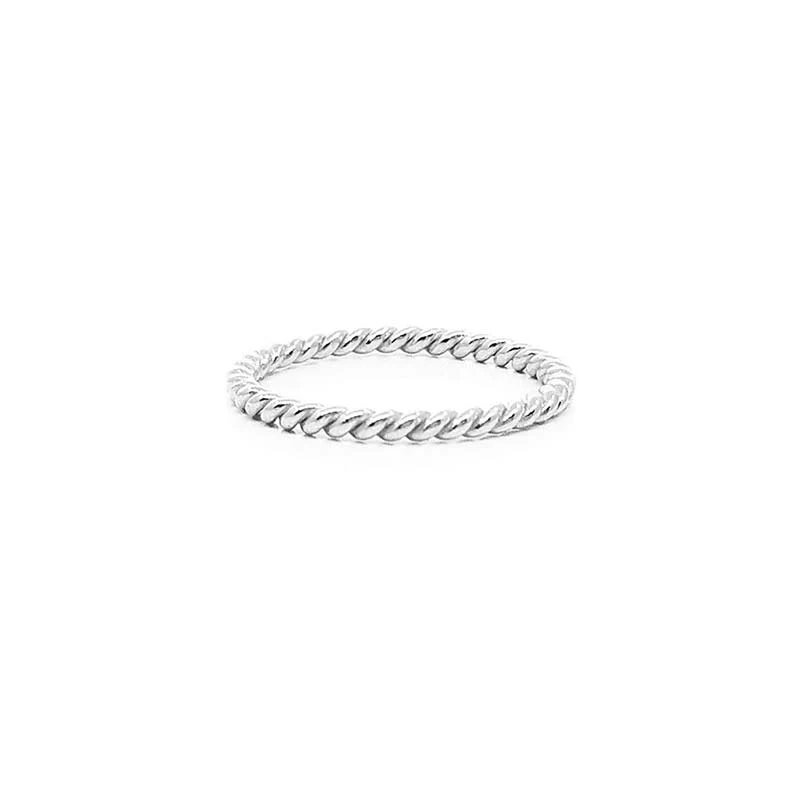 Rope White Gold Band