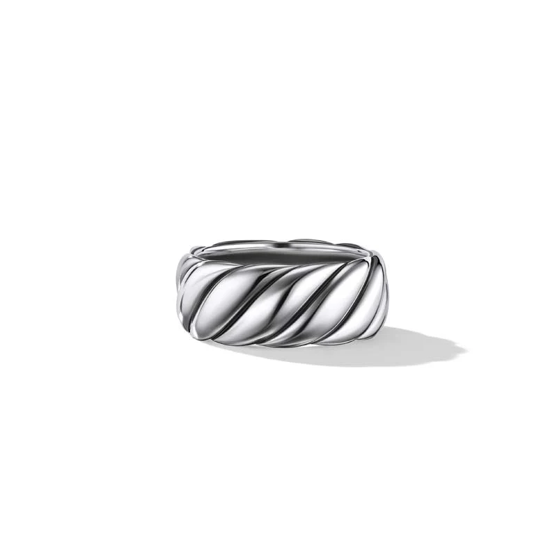 David Yurman Sculpted Cable Band Ring in Sterling Silver